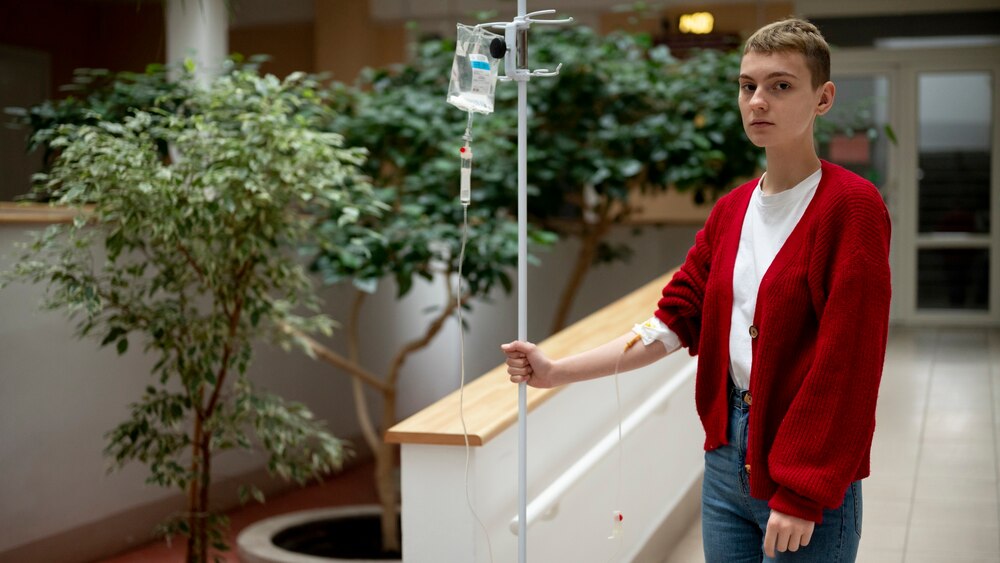 Patient getting chemotherapy treatment