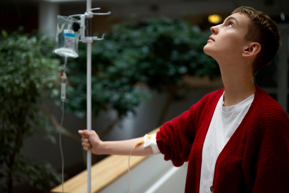 Patient getting chemotherapy treatment