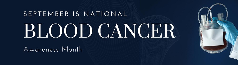 September blood cancer awareness month design on a red background